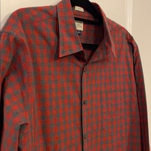 NWOT J. Crew Red and Grey Button Down